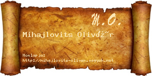 Mihajlovits Olivér névjegykártya