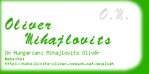 oliver mihajlovits business card